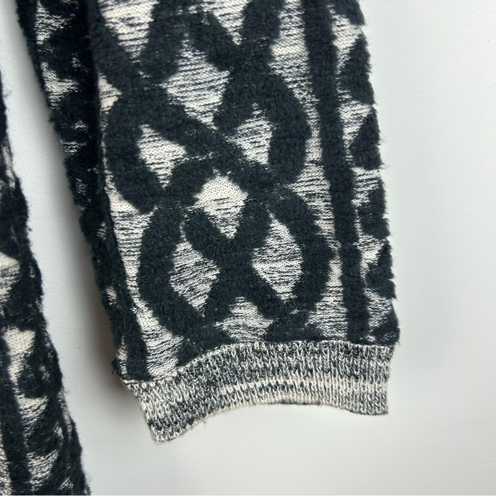 Moth Anthropologie Sweater Dress Black Gray Knit Pattern 3/4 Sleeve - Picture 5 of 12